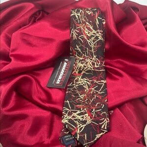 Anthrax Theme Silk Tie by Infectious Awareables Black Red Handmade Silk